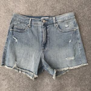 Sofia Jeans Shorts Womens 4 Blue Chi Shorty Distressed Cutoff High Rise Denim